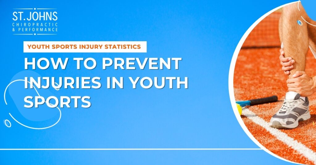 A Tennis Player Grabbing Their Shin in Pain With A Tennis Racquet on the Ground | How to Prevent a Youth Sports Injury | St. Johns Chiropractic & Performance