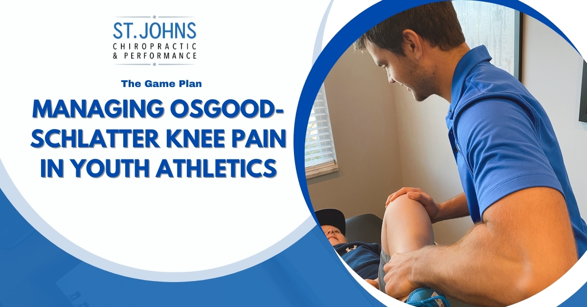 A Chiropractor Helping a Young Patient With Knee Pain | Managing Osgood-Schlatter Knee Pain In Youth Athletics | St. Johns Chiropractic & Performance
